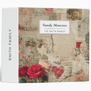 Vintage Romantic Rose Collage (4) Binder