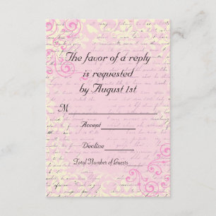 Vintage Romantic RSVP Wedding Cards