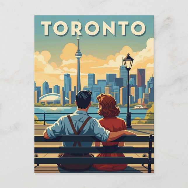 Vintage Romantic Toronto Canada Travel Postcard (Front)