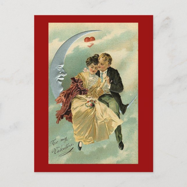 Vintage Romantic Valentine (3) Holiday Postcard (Front)
