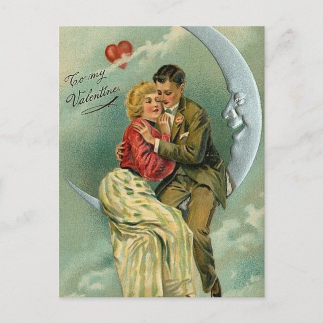 Vintage Romantic Valentine (5) Holiday Postcard (Front)