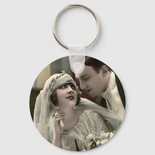 Vintage Romantic Wedding Keychain