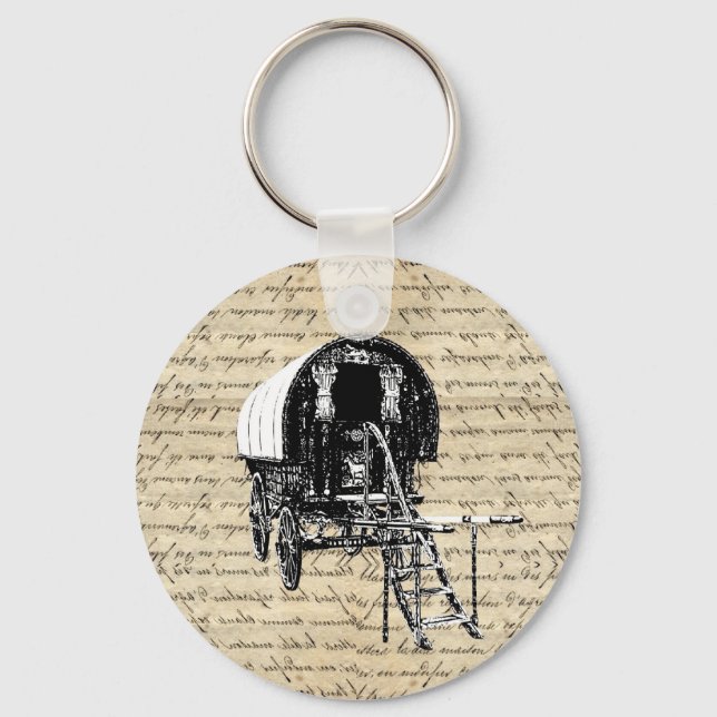 Vintage Romany Gypsy wagon Keychain (Front)