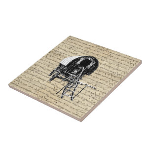 Vintage Romany Gypsy wagon Tile