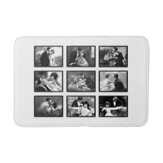 Vintage Romatic couples Black and white Bath Mat