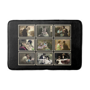 Vintage Romatic couples colorized Bath Mat