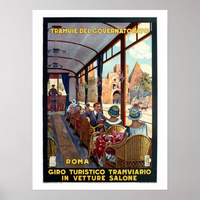 Vintage Rome 1920s Italian travel Poster (Front)