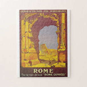 Vintage Rome by Train Travel Ad Jigsaw Puzzle