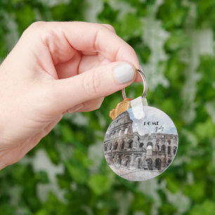 Vintage Rome Colosseum & Pantheon Keychain – Retro