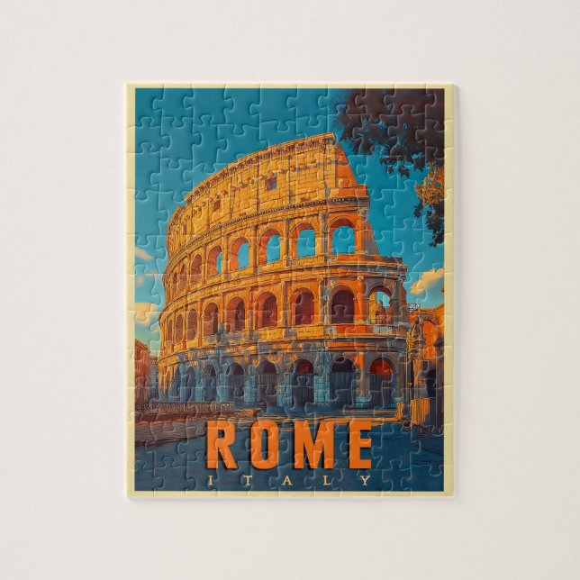 Vintage Rome Italy: Colosseum & Ancient Wonders Jigsaw Puzzle (Vertical)