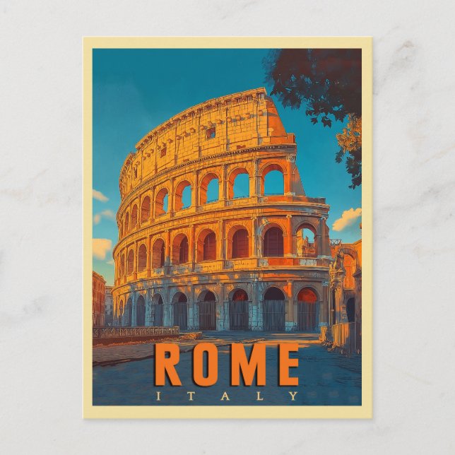 Vintage Rome Italy: Colosseum & Ancient Wonders Postcard (Front)