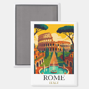 Vintage  Rome Italy Colosseum Travel Magnet