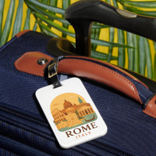Vintage Rome Italy Luggage Tag – Retro Colosseum