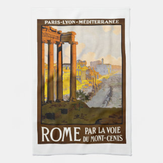 Vintage Rome Italy or Roma Itallia travel poster, Kitchen Towel