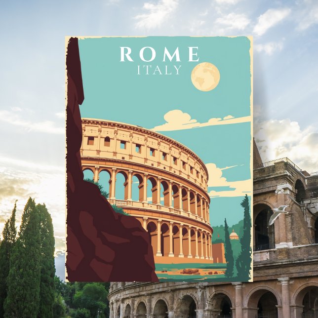 Vintage Rome Italy Travel Colosseum Postcard (Vintage Rome Italy Travel Colosseum Postcard)