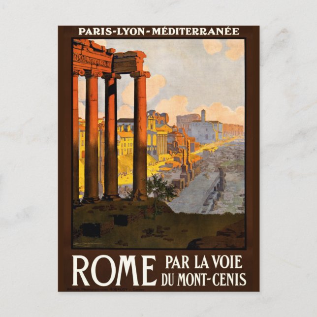 Vintage Rome Travel Advertisement Europe Tourism Postcard (Front)