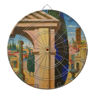 Vintage Rome Travel Poster Art Dartboard