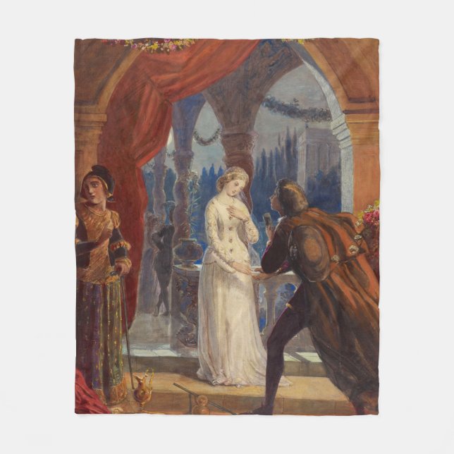 Vintage Romeo and Juliet Painting (1861) Fleece Blanket (Front)