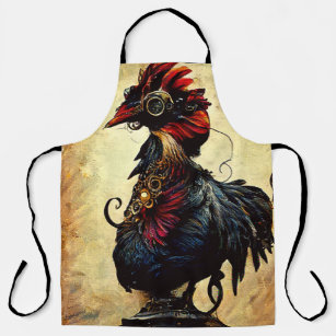Vintage Rooster All-Over Print Apron