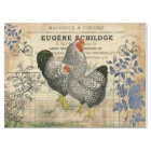 Vintage Rooster and Hen Ephemera Decoupage
