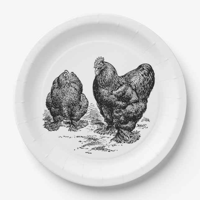 Vintage Rooster and Hen Plates (Front)