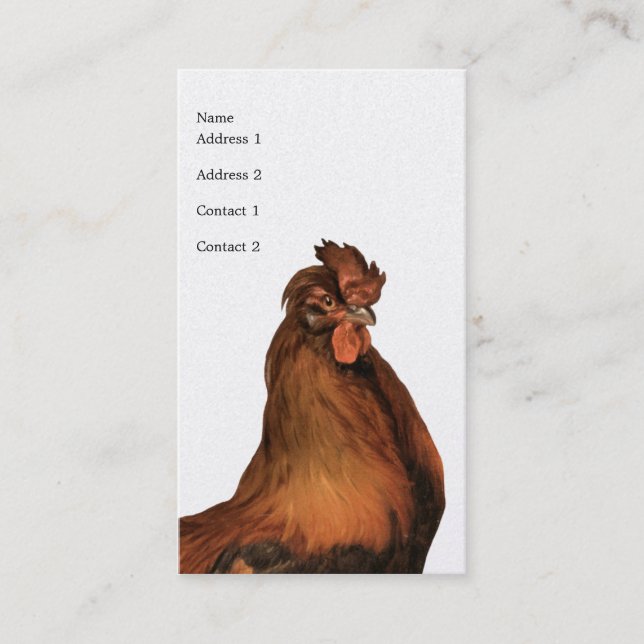 Vintage Rooster Business Card (Front)
