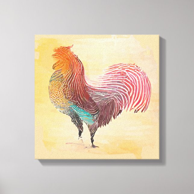 Vintage Rooster Canvas Print (Front)