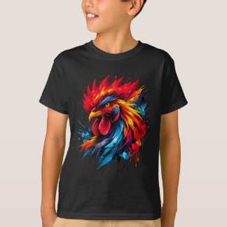 Vintage Rooster Chicken Fight Enthusiast Painted _ T-Shirt