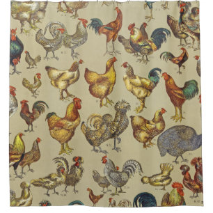 Vintage Rooster Chicken Pattern: Farmhouse Art