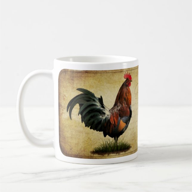 Vintage Rooster Coffee Mug (Left)