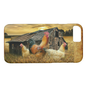 Vintage Rooster Hens Rustic Barn Coop Case-Mate iPhone Case