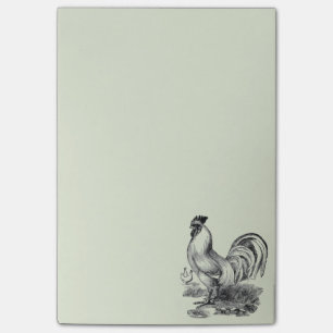Vintage rooster illustration post-it notes