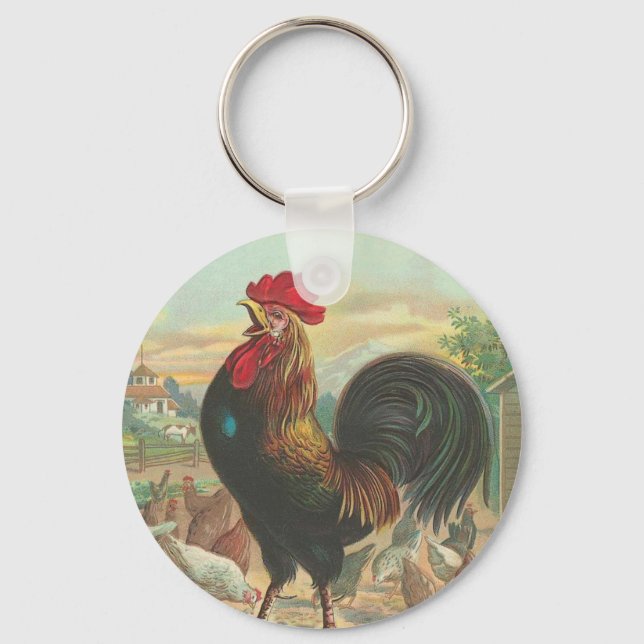 Vintage Rooster Keychain (Front)