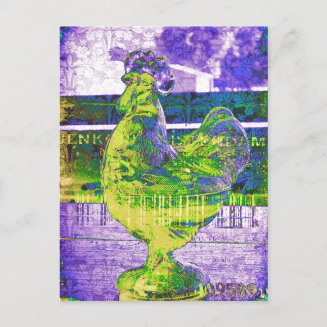 Vintage Rooster of Glass 2 Postcard (Front)