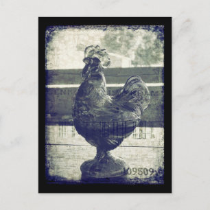 Vintage Rooster of Glass Postcard