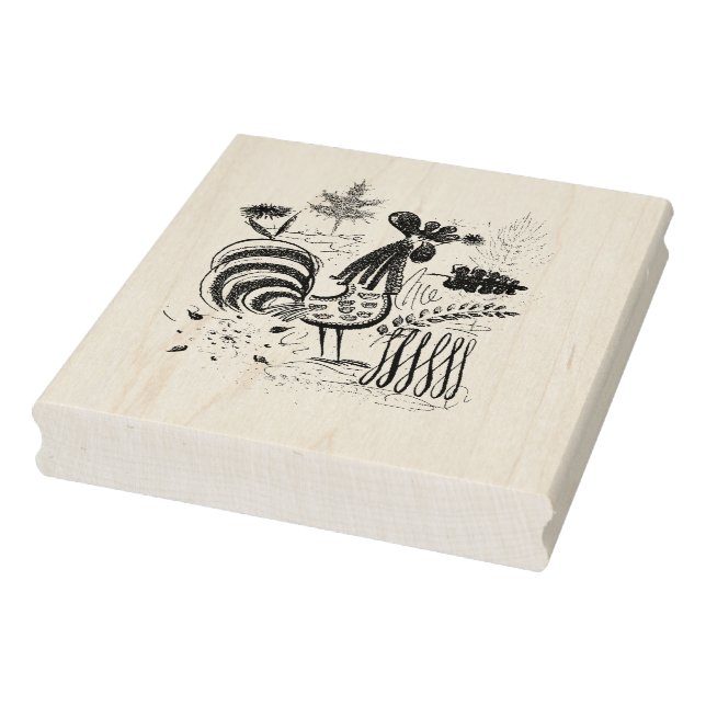 Vintage Rooster Rubber Stamp (Stamp)