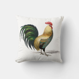 Vintage Rooster Throw Pillow