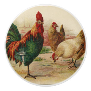 Vintage roosters home kitchen decor knob