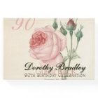 Vintage Rose 90th Birthday Celebration Guest Book