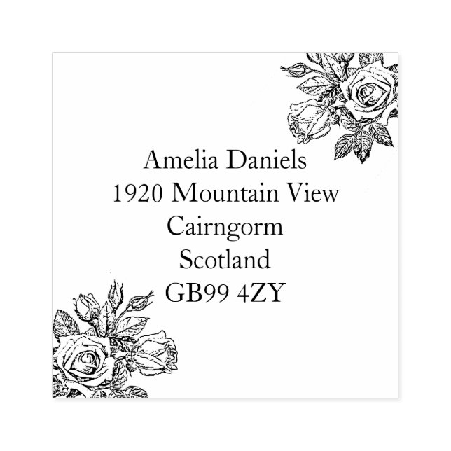 Vintage Rose Address Stamp  (Imprint)