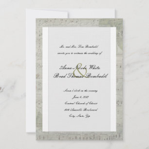 Vintage Rose and Music Wedding Invitation