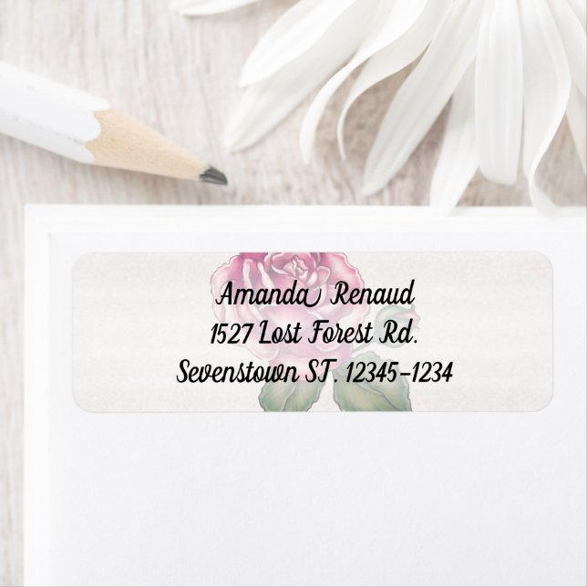 Vintage Rose and Vellum  Address Label (Insitu)