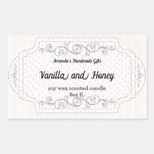 Vintage Rose and Vellum Scented Candle Sticker