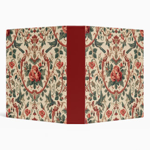 Vintage Rose & Bird Pattern Romantic Art Nouveau Binder