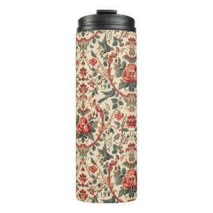 Vintage Rose & Bird Pattern Romantic Art Nouveau Thermal Tumbler
