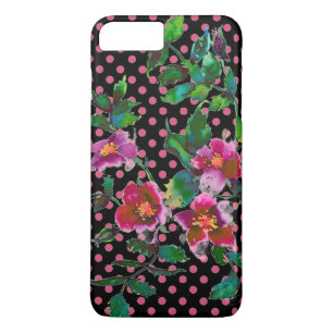 Vintage Rose black and marsala polka-dots iPhone 8 Plus/7 Plus Case