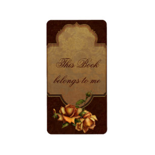 Vintage Rose Bookplate Label