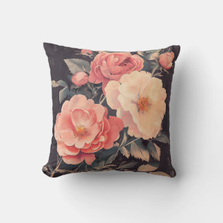 Vintage Rose Bouquet Pillow