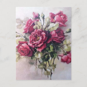 Vintage Rose Bouquet Postcard