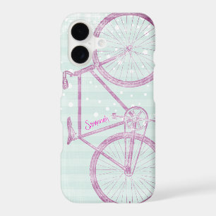 Vintage rose brillant couleurs Motif vélo